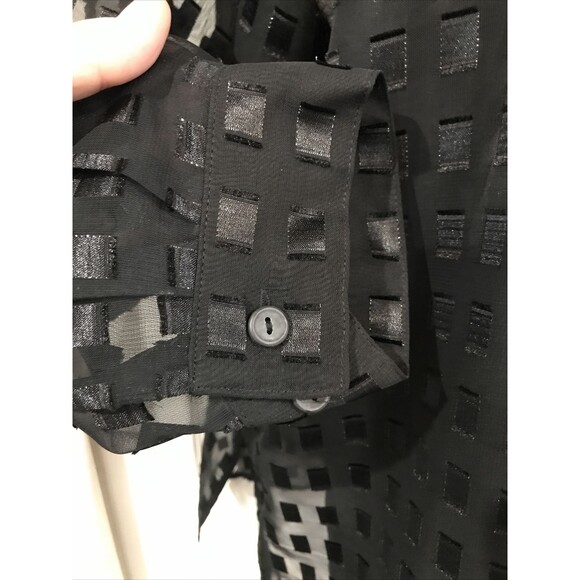 Notations Two Piece Set Camisole Blouse Black Dressy Windowpane Plus Size 3X - Picture 6 of 9